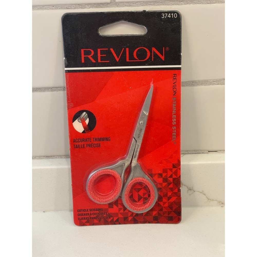 Revlon Cuticle Scissors Stainless Steel‎ Curved Trimming Nail Manicure 37410 New